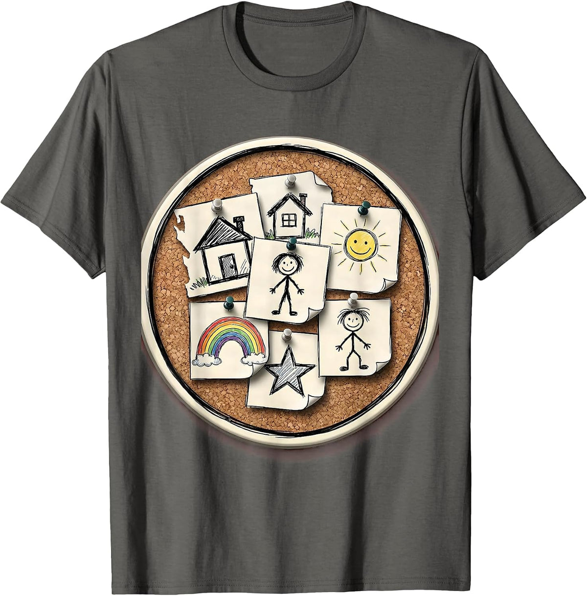 Third Grade Teacher Colorful Classroom Artwork T-Shirt - Asphalt Grey