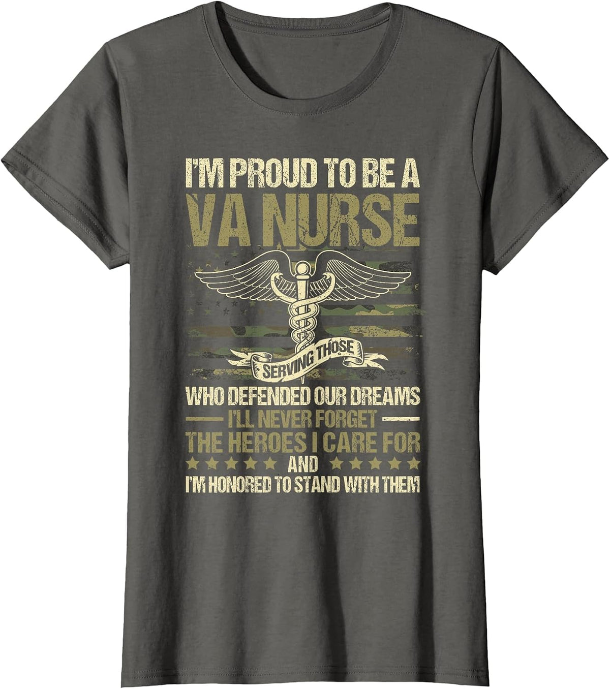 VA Nurse T-Shirt - Asphalt Grey