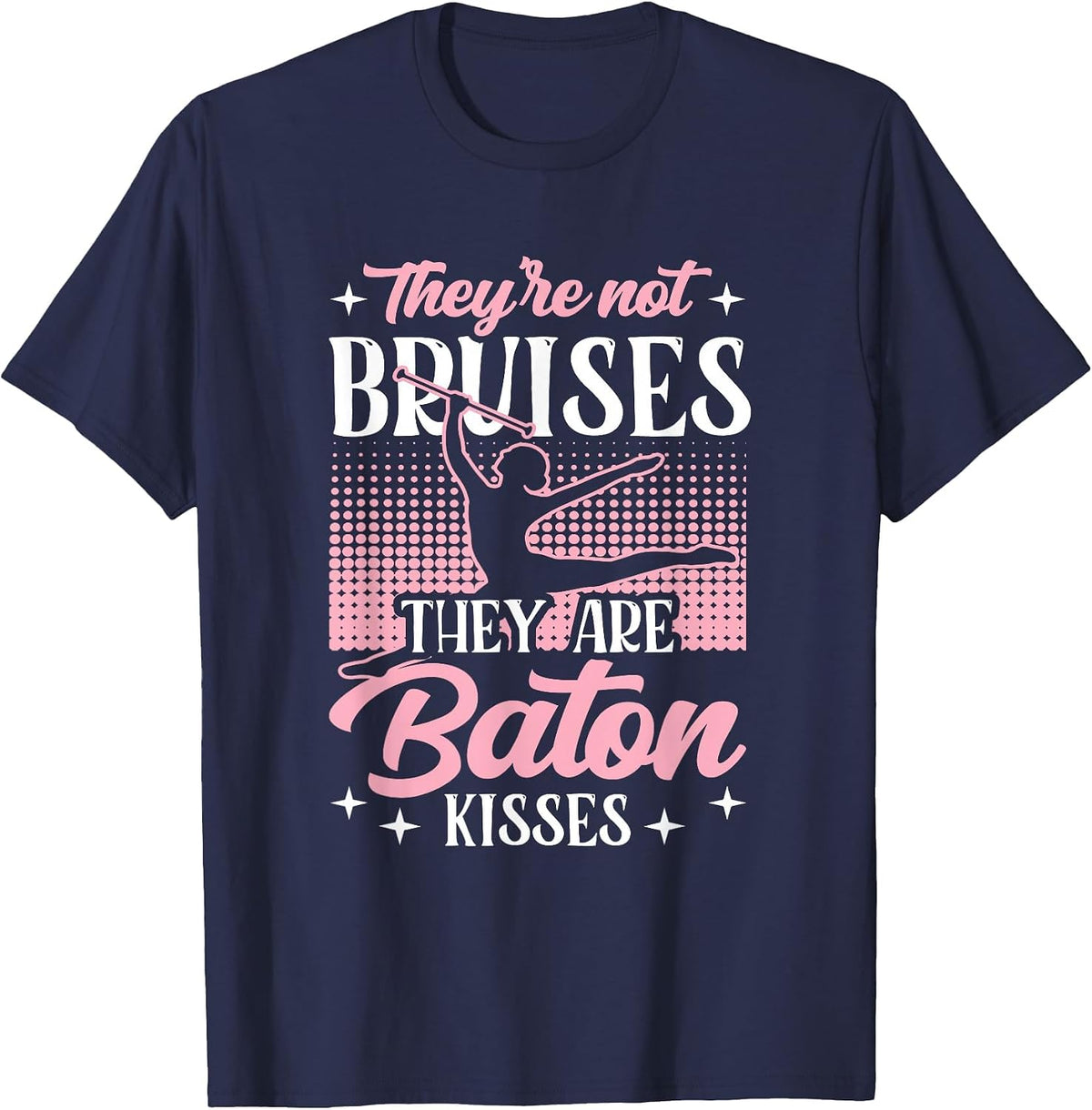 Twirler Majorettes They are Baton Kisses Baton Twirling T-Shirt - Navy Blue