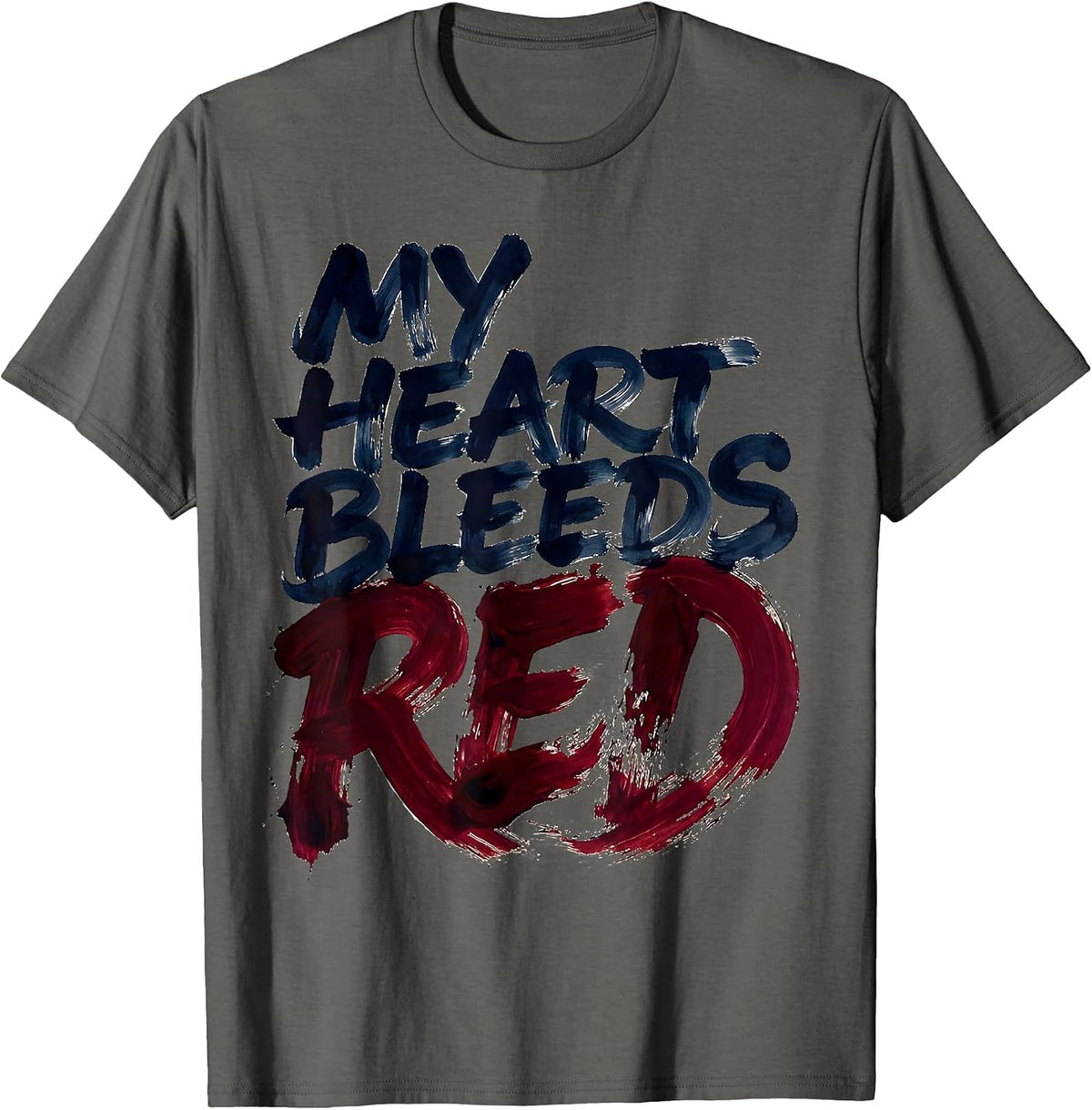 My Heart Bleeds Red Patriot Day Kids Design T-Shirt - Asphalt Grey