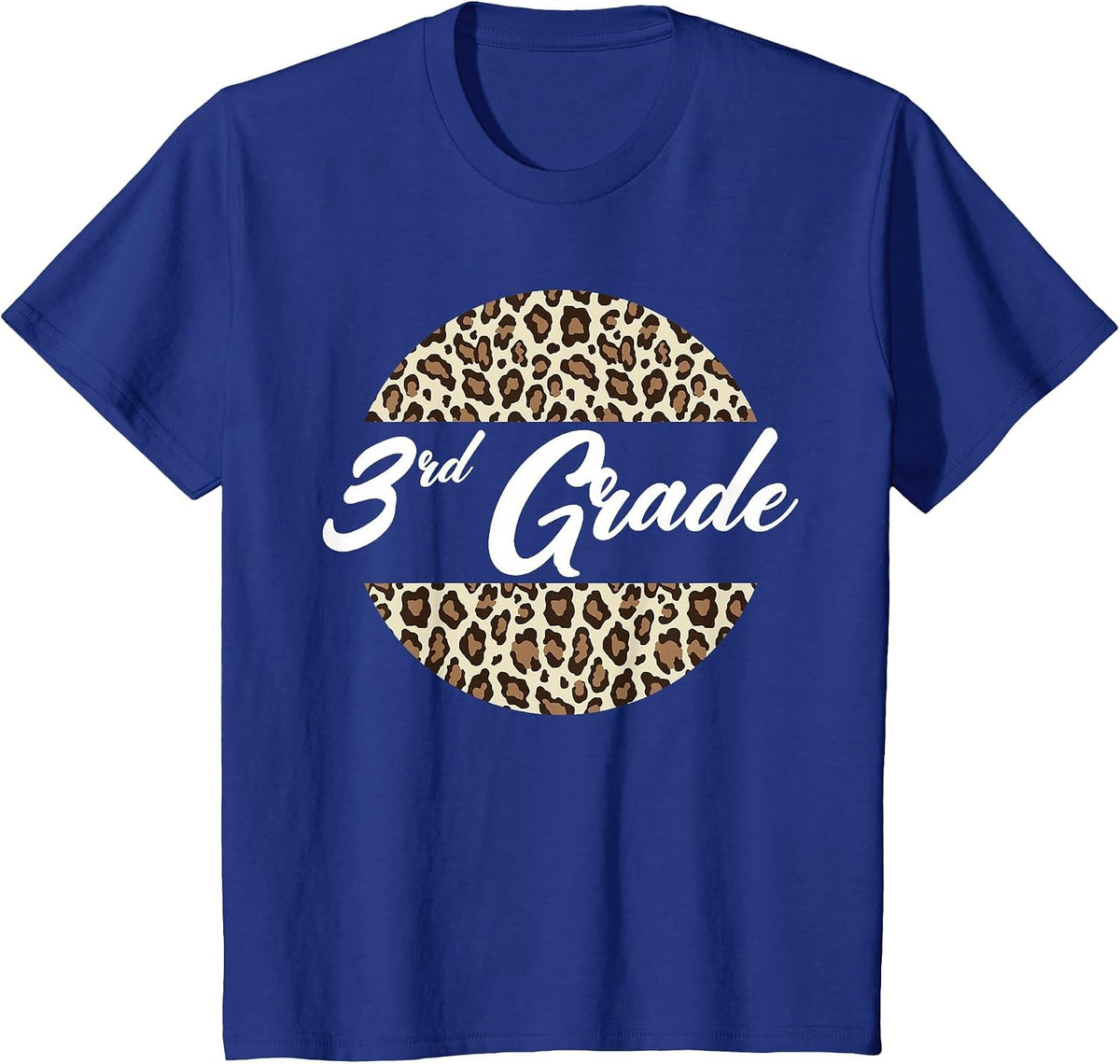 3rd Grade Cheetah Print School Teacher Student Third Grade T-Shirt - Royal Blue