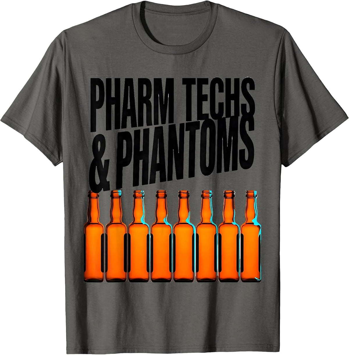 Men's Pharm Techs & Phantoms New Wave Pharmacy Tech Halloween T-Shirt - Asphalt Grey