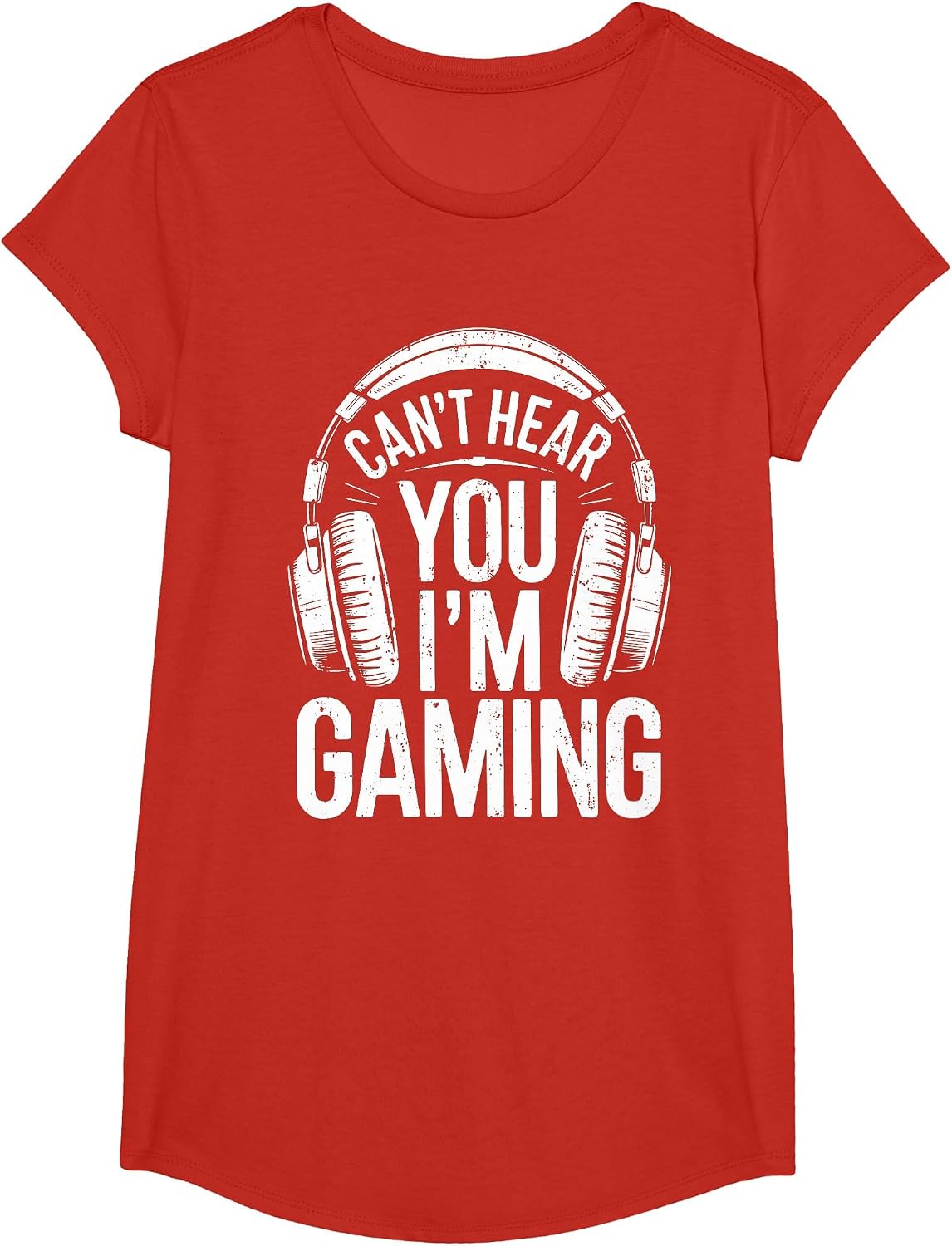 Can't Hear You I'm Gaming Shirt Men Women Kids Video Gamer T-Shirt - Girls Red