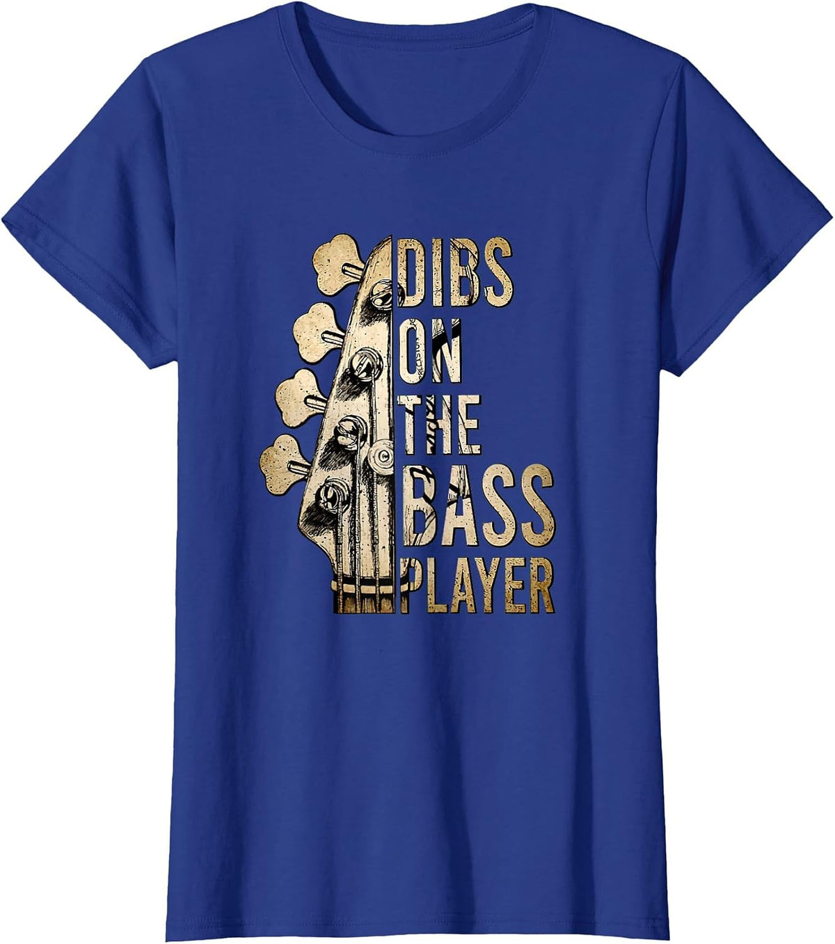 Dibs On The Bass Player Guitar Musician T-Shirt - Royal Blue