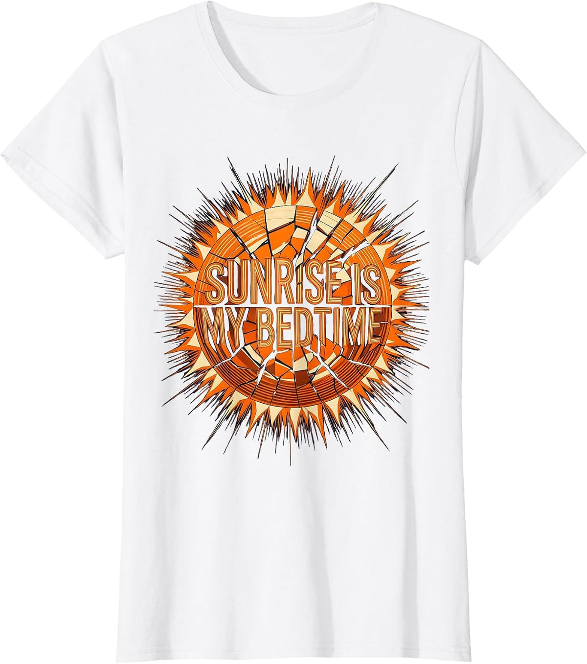 Sunrise Is My Bedtime Rave Culture Design T-Shirt - White
