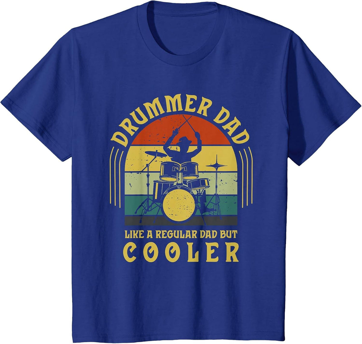 Funny Drummer Dad Art for Men Drumming Daddy Drum Players T-Shirt - Royal Blue