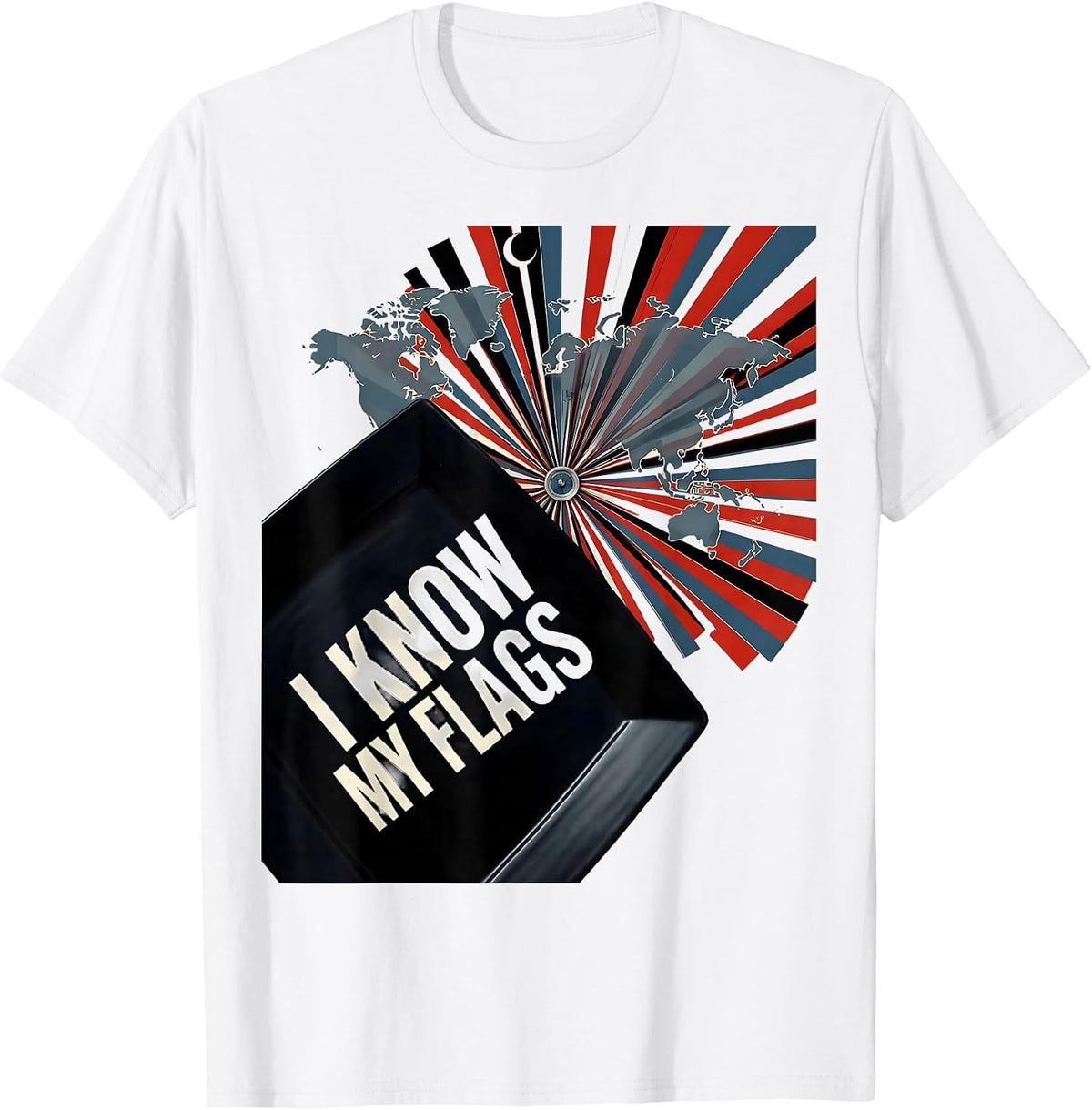 Men's I Know My Flags Constructivist Geography Enthusiast Teacher T-Shirt - White