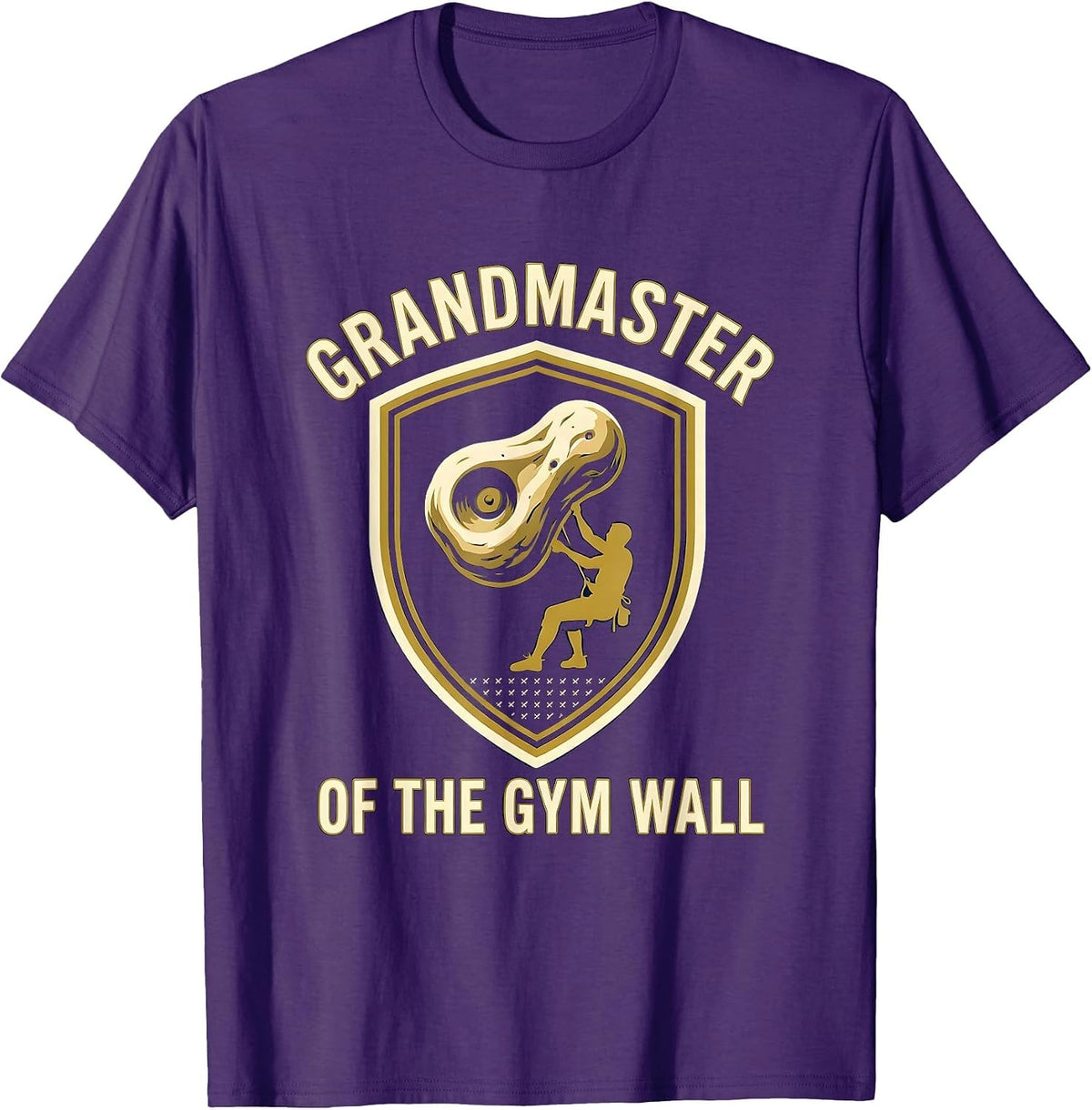 Grandmaster Of The Gym Wall Funny Rock Climbing Bouldering T-Shirt - Purple