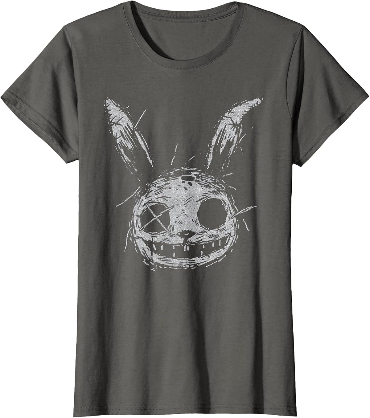 Evil Scary Bunny Rabbit Alt Goth Grunge Horror Aesthetic T-Shirt - Asphalt Grey
