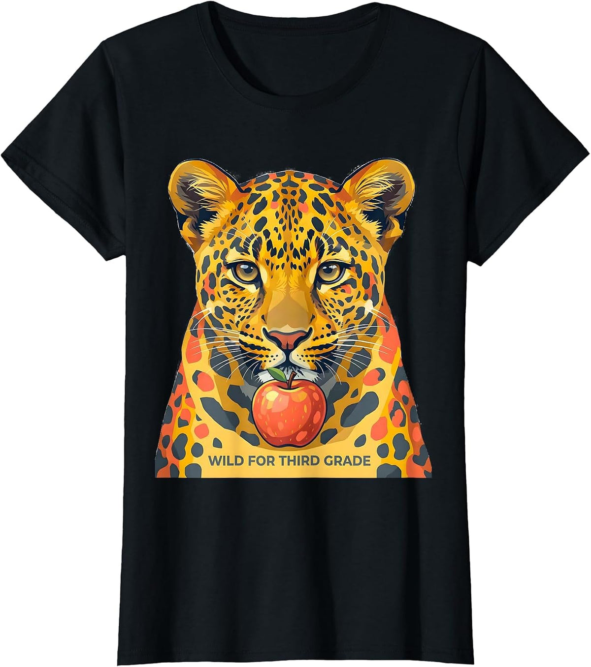 Wild For Third Grade Leopard Teacher Back To School T-Shirt - Black