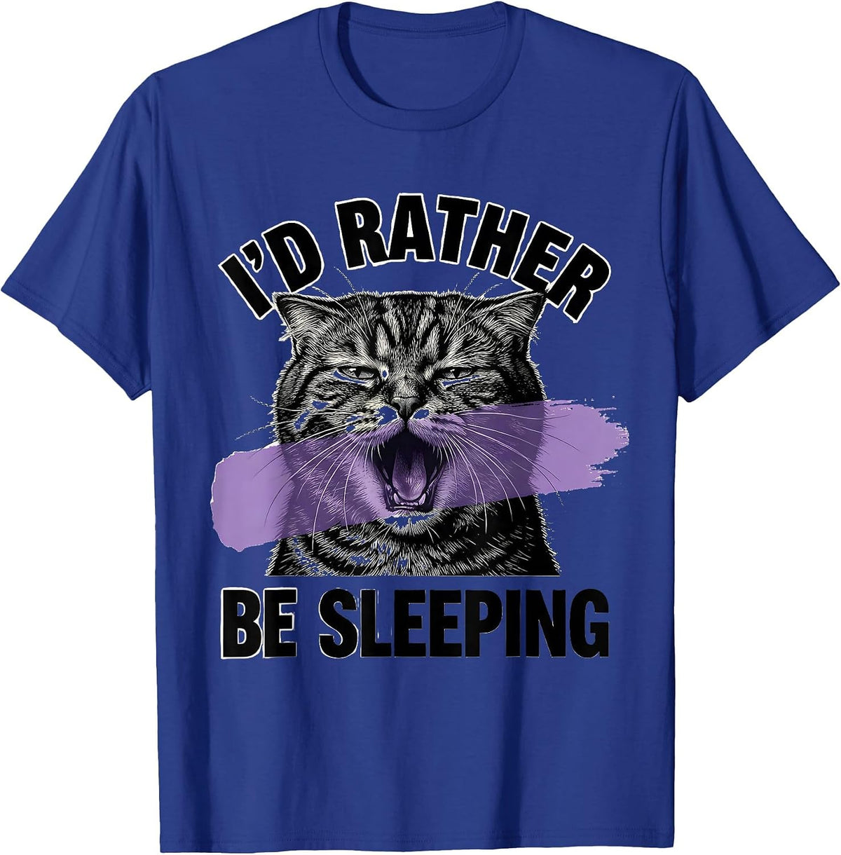 Men's I'd Rather Be Sleeping Funny Tired Humor Design T-Shirt - Royal Blue