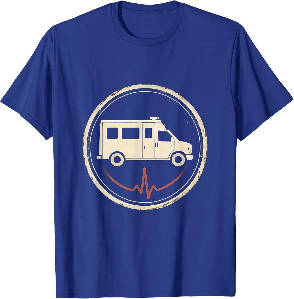 Vintage EMT Paramedic Dark Humor Badge T-Shirt - Royal Blue