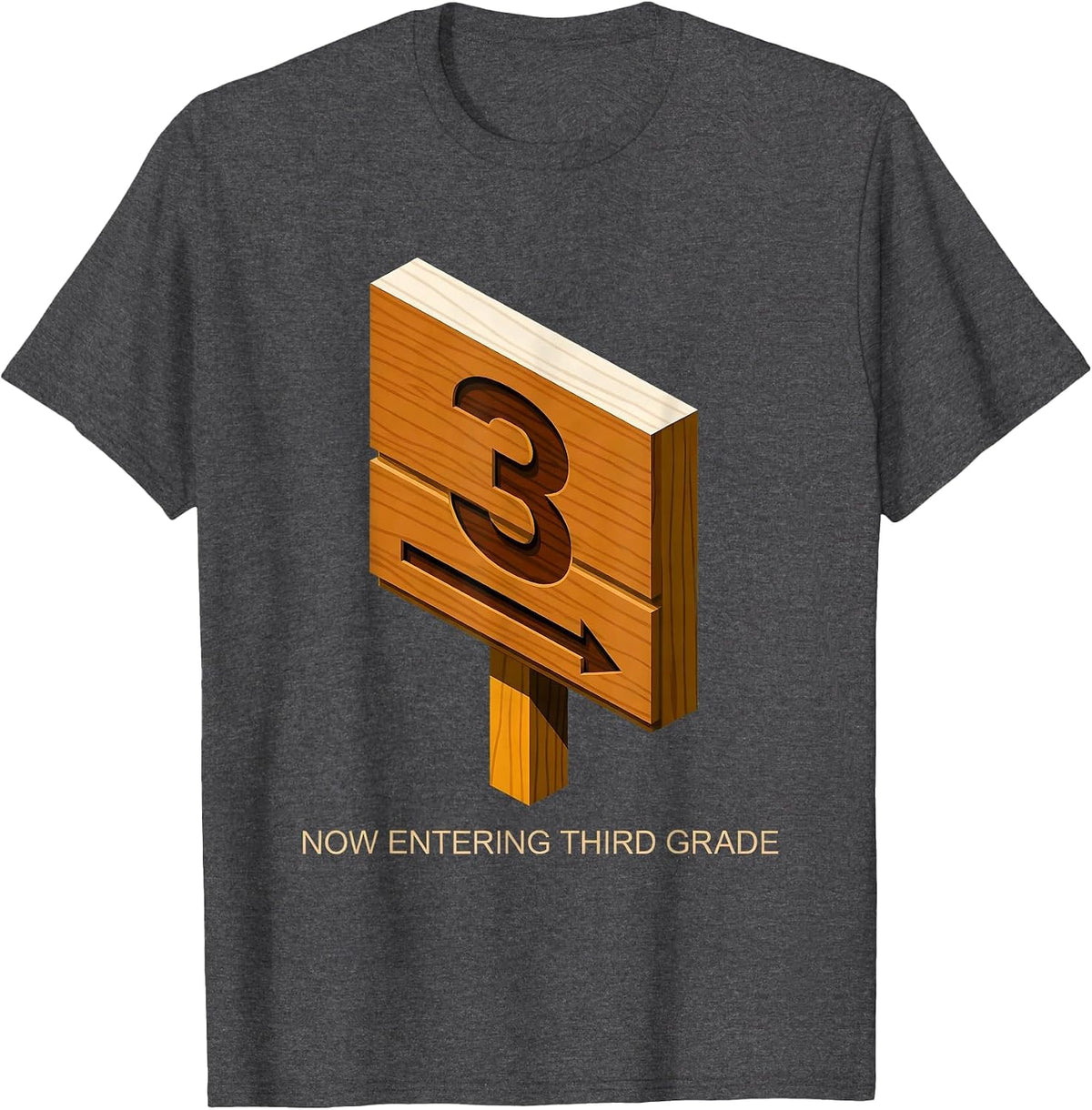 Now Entering Third Grade Playful Back To School Teacher Kids T-Shirt - Dark Heather Grey