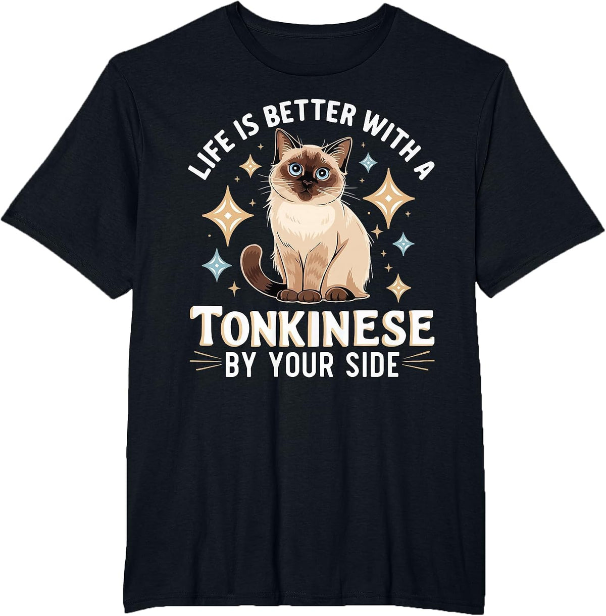 Tonkinese Cat Lover Kitten Meow Animal Cat Lady Pet Kitty T-Shirt - Black