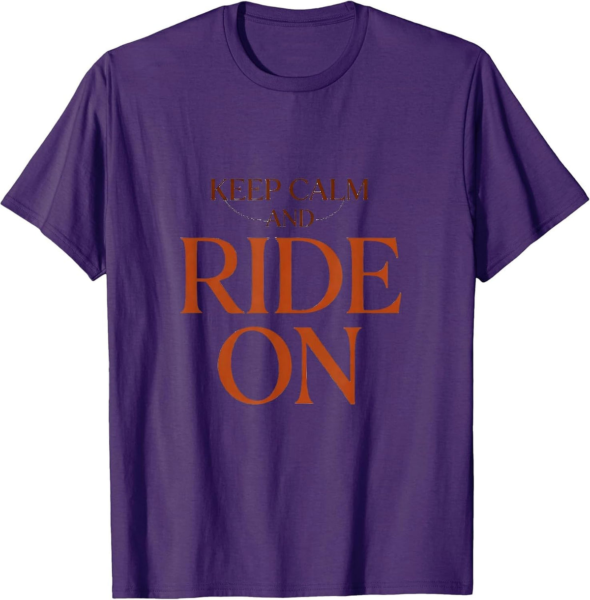 Keep Calm and Ride On Horse Lover Design T-Shirt - Purple