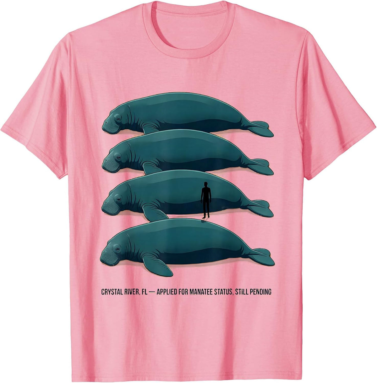 Men's Crystal River FL Manatee Status Pending Humor T-Shirt - Pink