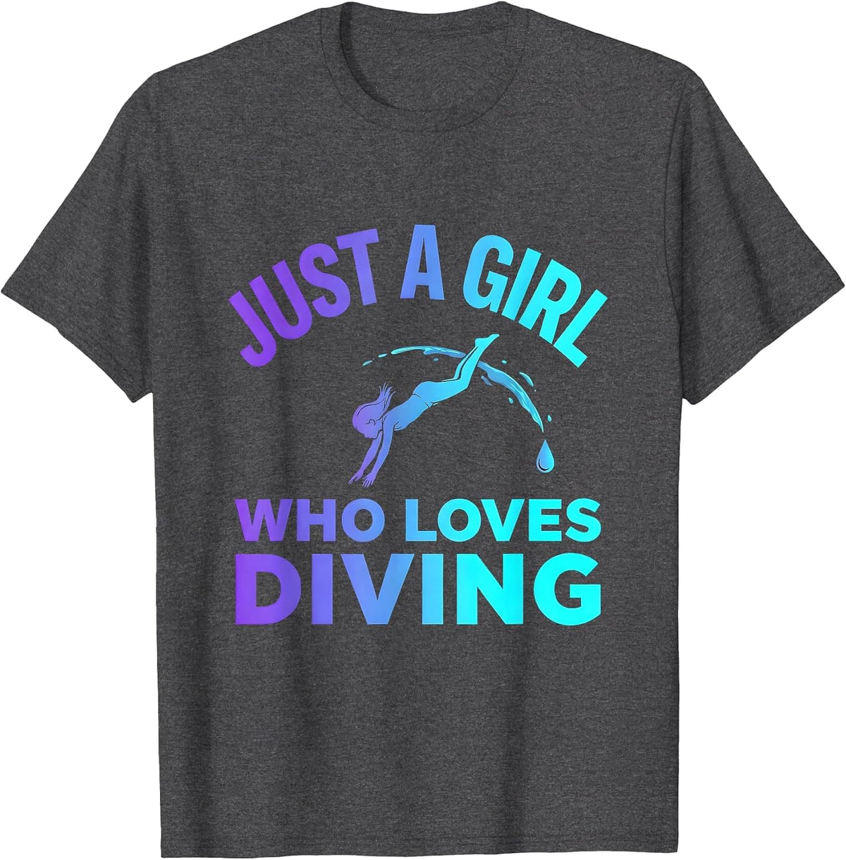 Just A Girl Who Loves Diving Cute Gymnastics Sport Lover T-Shirt - Dark Heather Grey