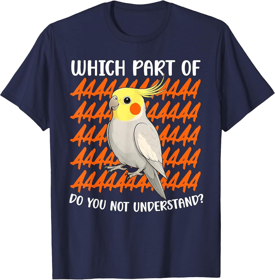 Cockatiel Parrot Owner Funny Cockatiel Lover T-Shirt - Navy Blue
