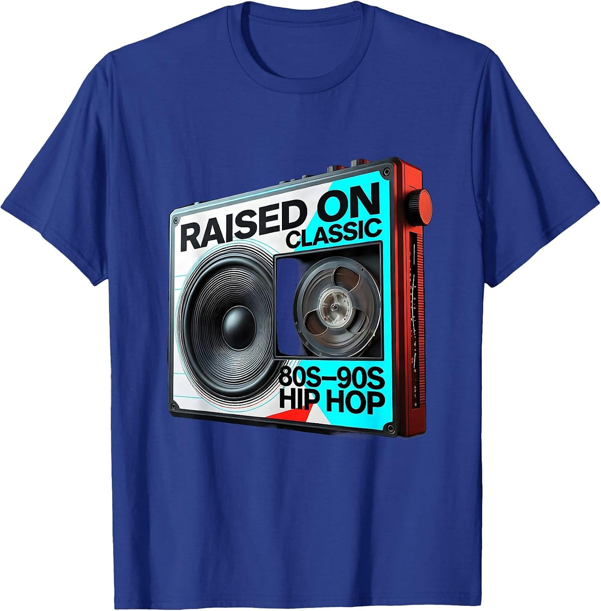 Raised On Classic 80s 90s Hip Hop Retro Streetwear T-Shirt - Royal Blue