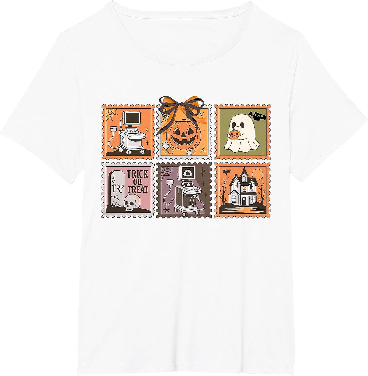 Stamp Coquette Sonographer Ultrasound Tech Halloween MFM T-Shirt - White