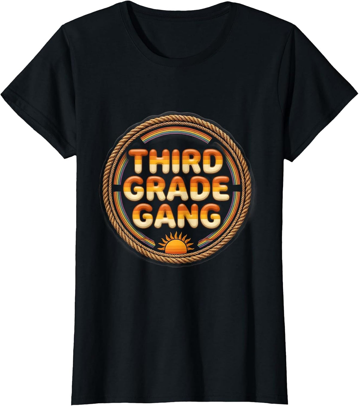 Third Grade Gang Retro 70s Back To School Teacher Student T-Shirt - Black