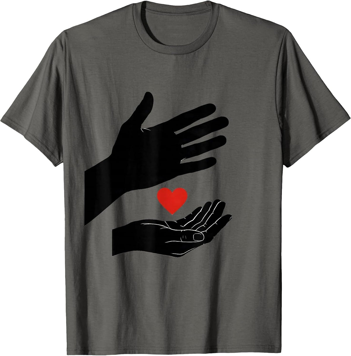 Sign Language I Love You Heart Awareness Gift T-Shirt - Asphalt Grey
