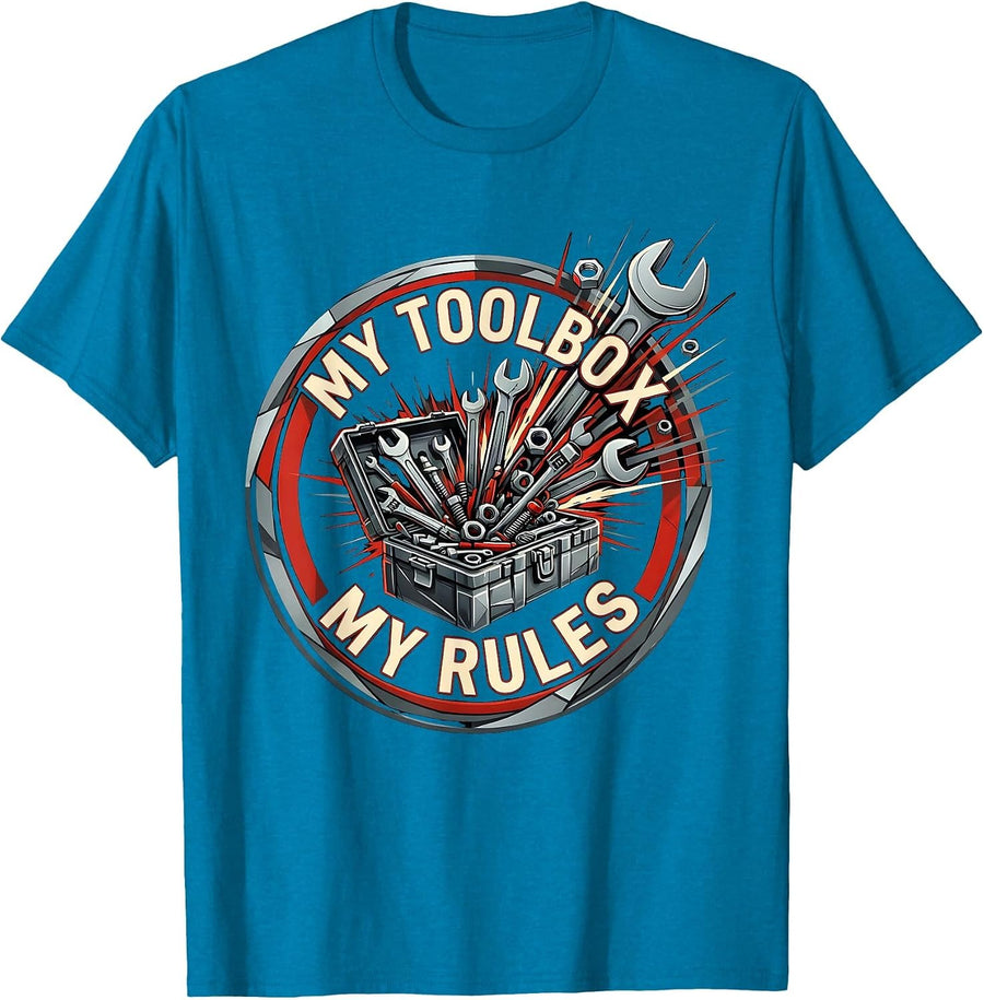 My Toolbox My Rules Mechanic Design T-Shirt - Sapphire Blue