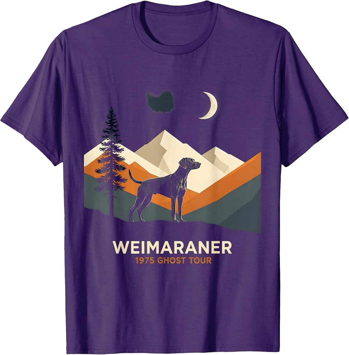 Weimaraner 1975 Ghost Tour Vintage Design T-Shirt - Purple