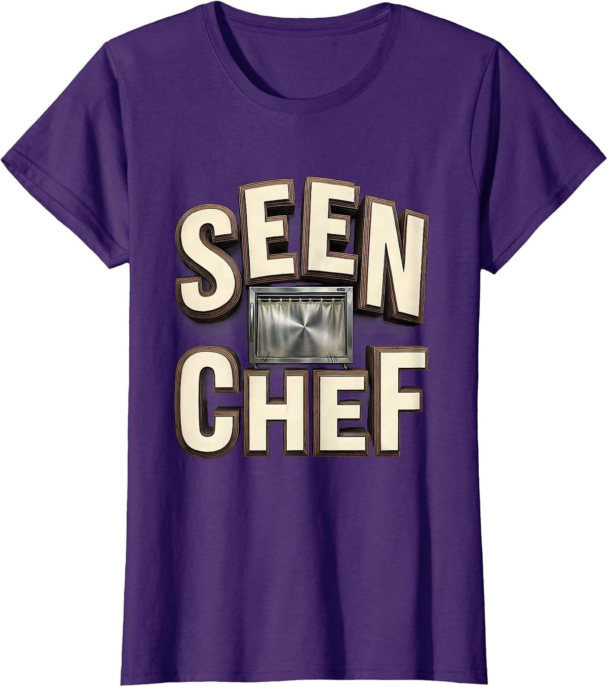 Women's Seen Chef Funny Kitchen Slang Chef Gift for Cooks T-Shirt - Purple