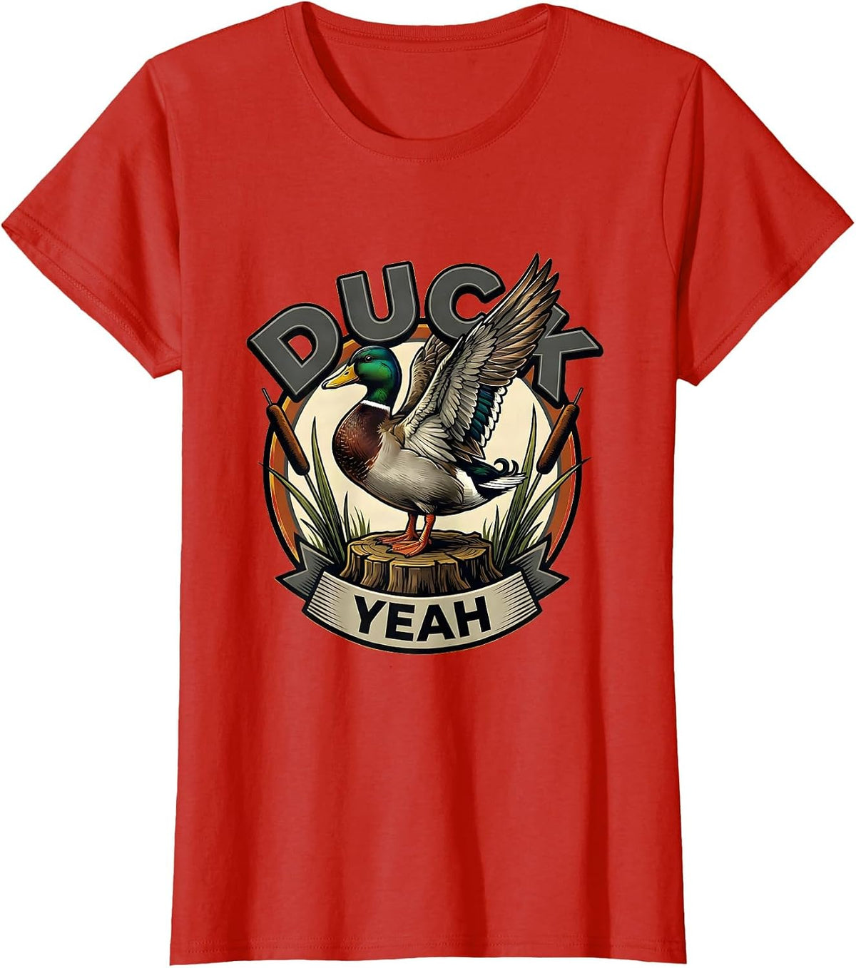 Duck Yeah Funny Duck Hunter Waterfowl Hunting Humor T-Shirt - Red