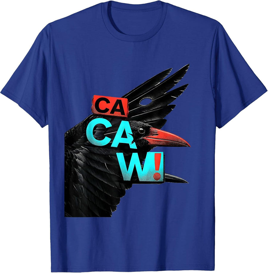Ca Caw! Funny Crow F-Caw-F Raven Dark Humor Gothic T-Shirt - Royal Blue