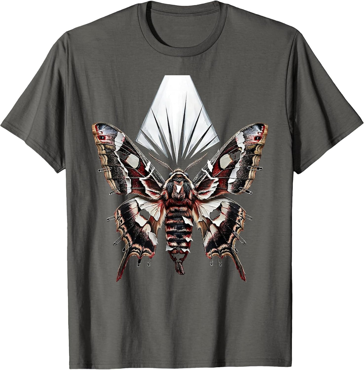 Men's Rock and Roll Moth Stage Spotlight Graphic T-Shirt - Asphalt Grey