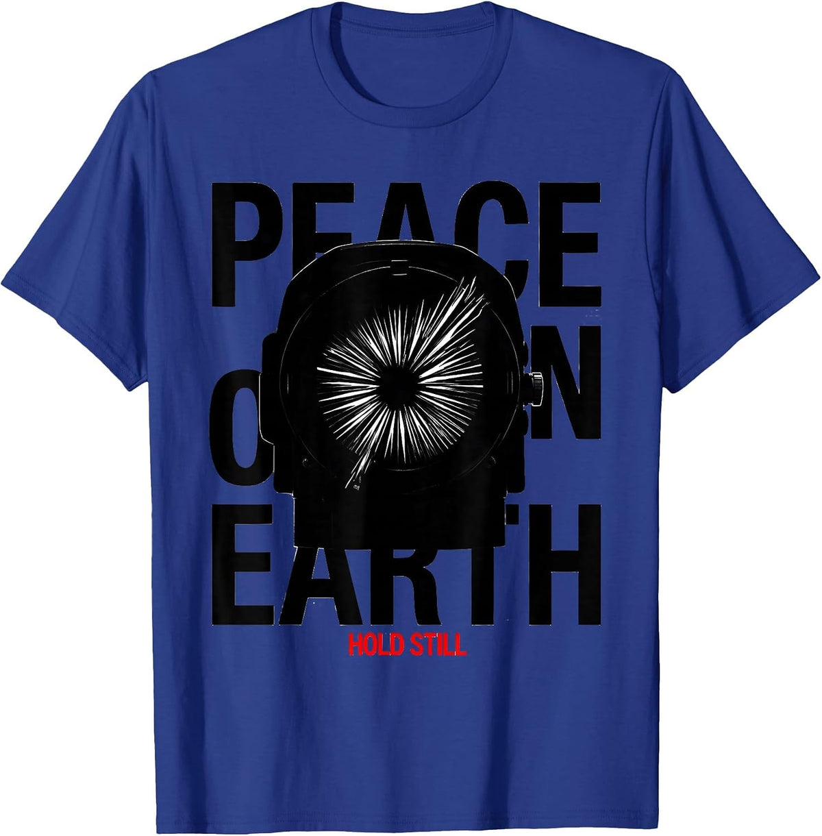 Men's Peace On Earth Hold Still New Wave Medical Tech Christmas T-Shirt - Royal Blue