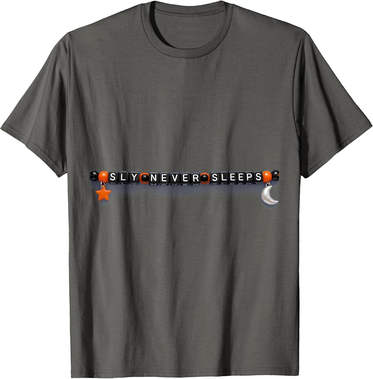 Men's Sly Never Sleeps Fox Graphic Design T-Shirt - Asphalt Grey