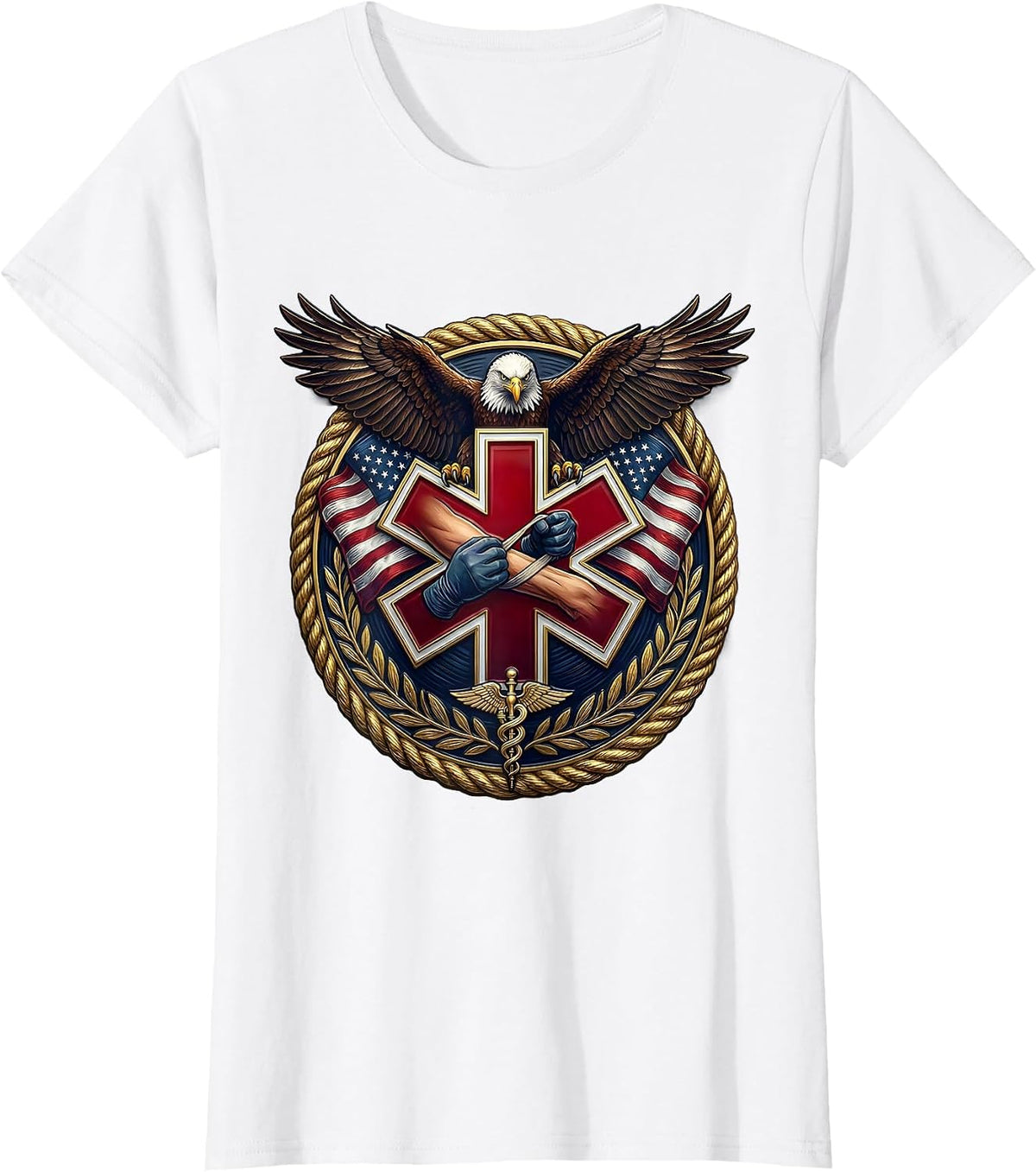 EMT Tourniquet Application Graphic Design T-Shirt - White