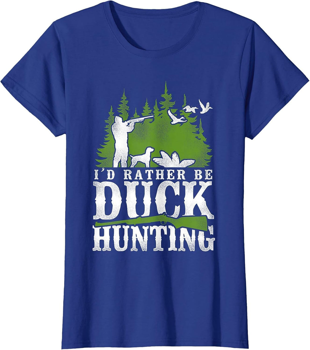Duck Hunting Hunter Vintage I'd Rather Be Duck Hunting T-Shirt - Royal Blue