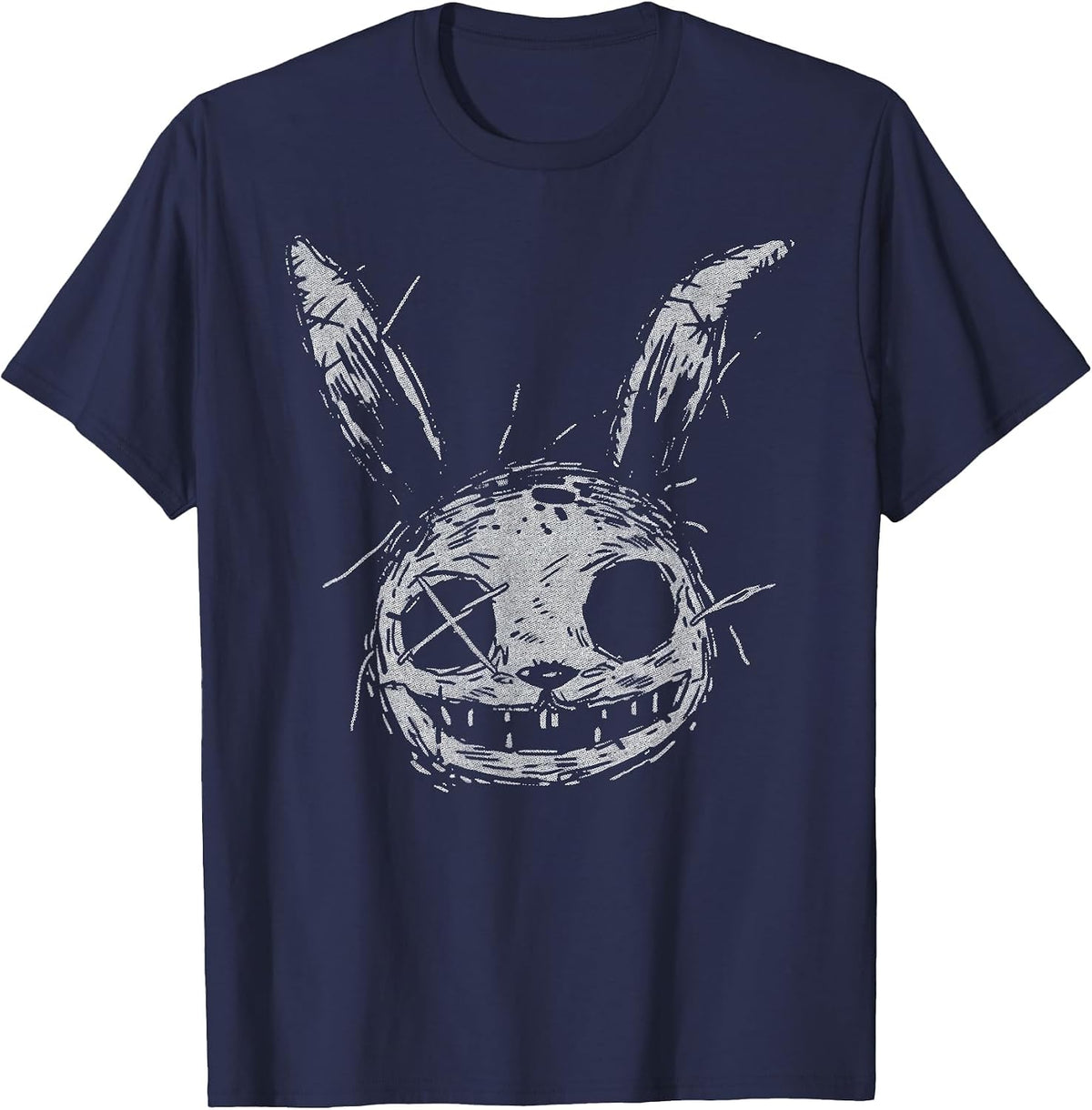 Evil Scary Bunny Rabbit Alt Goth Grunge Horror Aesthetic T-Shirt - Navy Blue