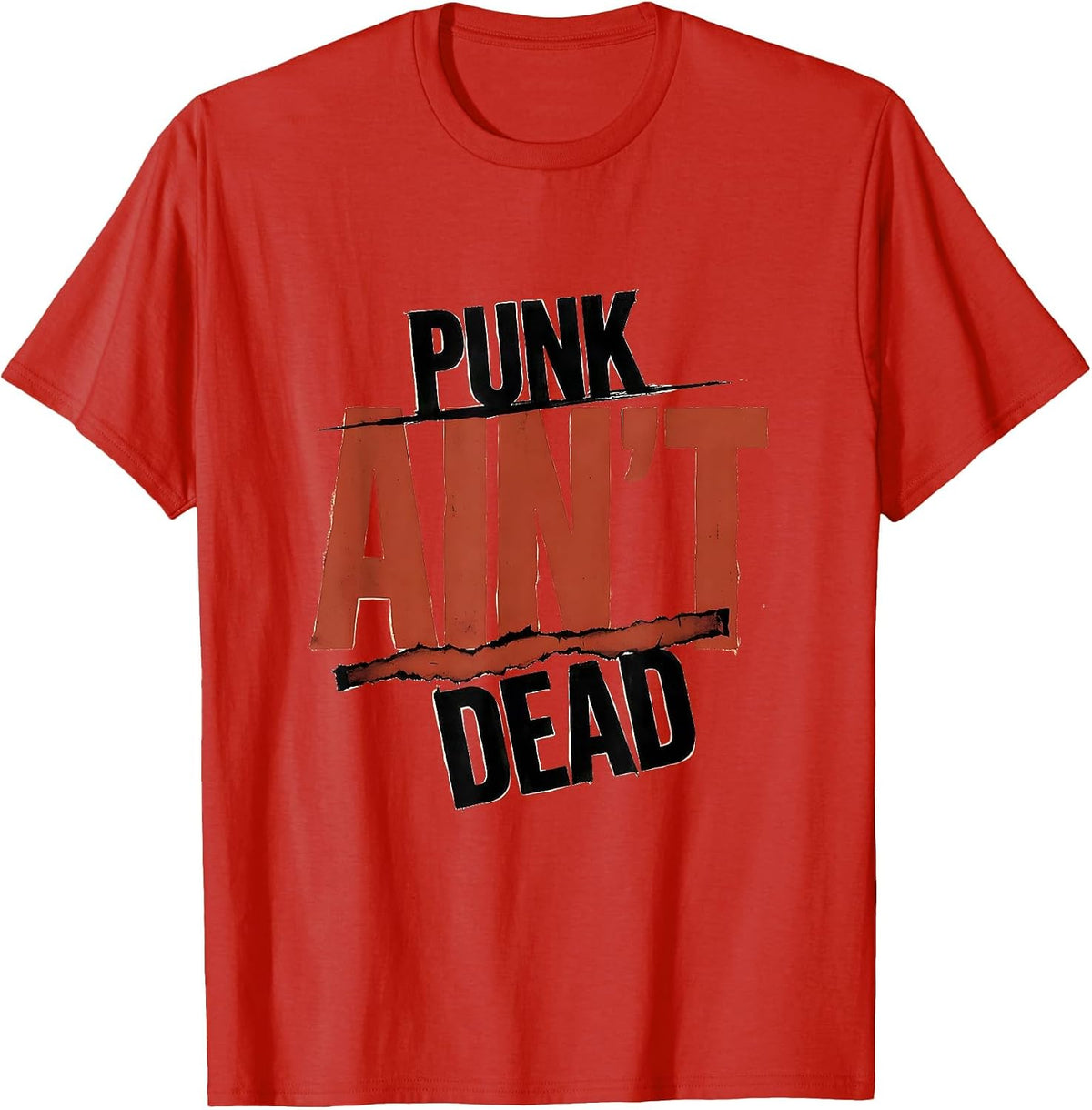 Men's Punk Ain't Dead Vintage Punk Rock Fan Retro Music T-Shirt - Red
