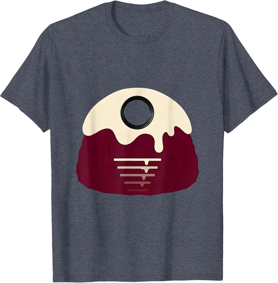 Christmas Pudding Minimalist Eye-Care Optometrist Humor T-Shirt - Heather Blue