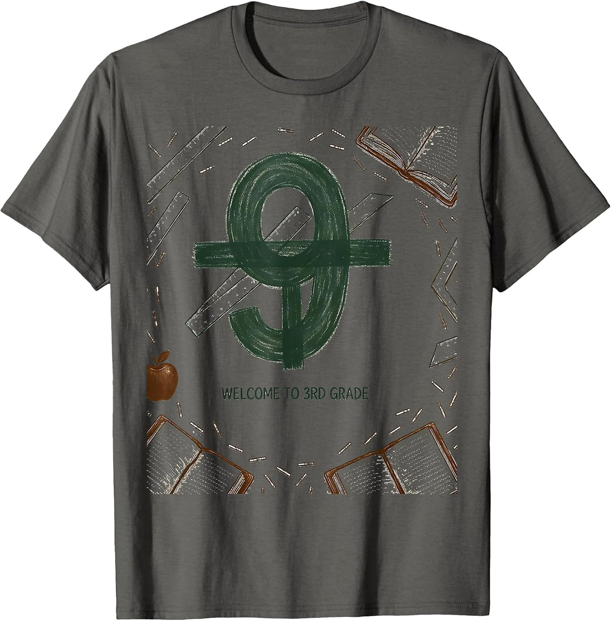 √9 Welcome To 3rd Grade Math Milestone Birthday Gift T-Shirt - Asphalt Grey