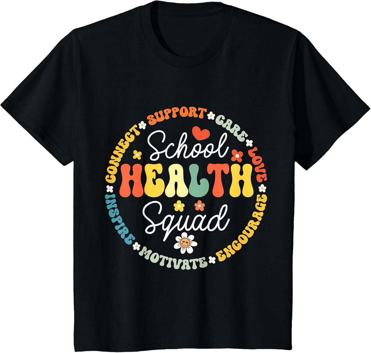 School Health Squad Funny Back to School Nurse Squad T-Shirt - Black