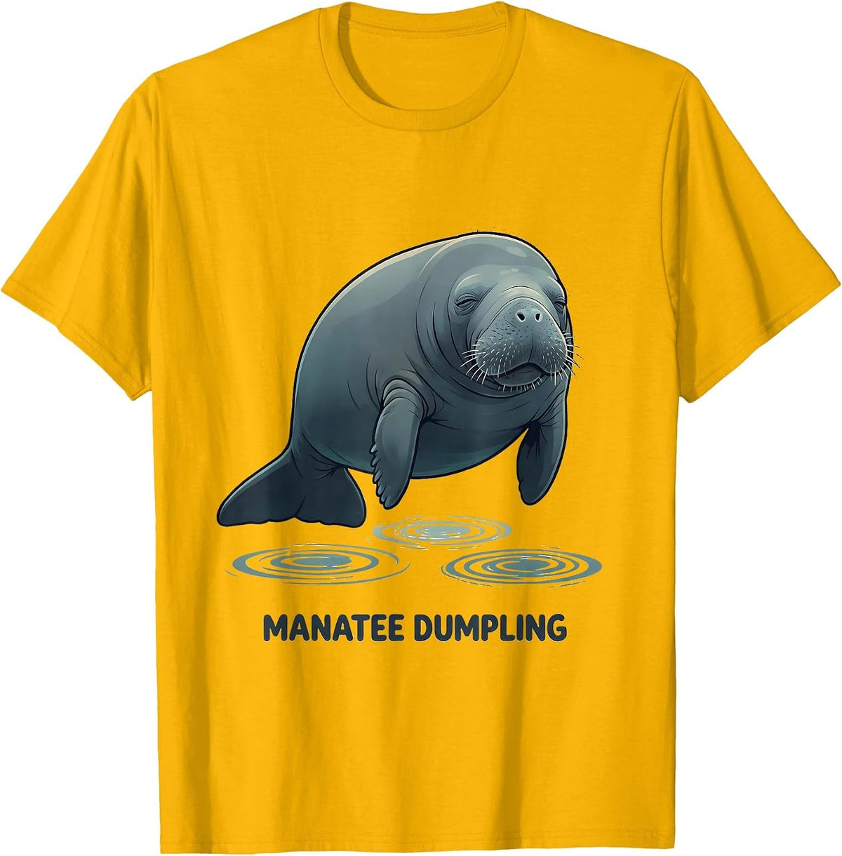 Manatee Dumpling Funny Sea Animal Lover Humor T-Shirt - Golden Yellow