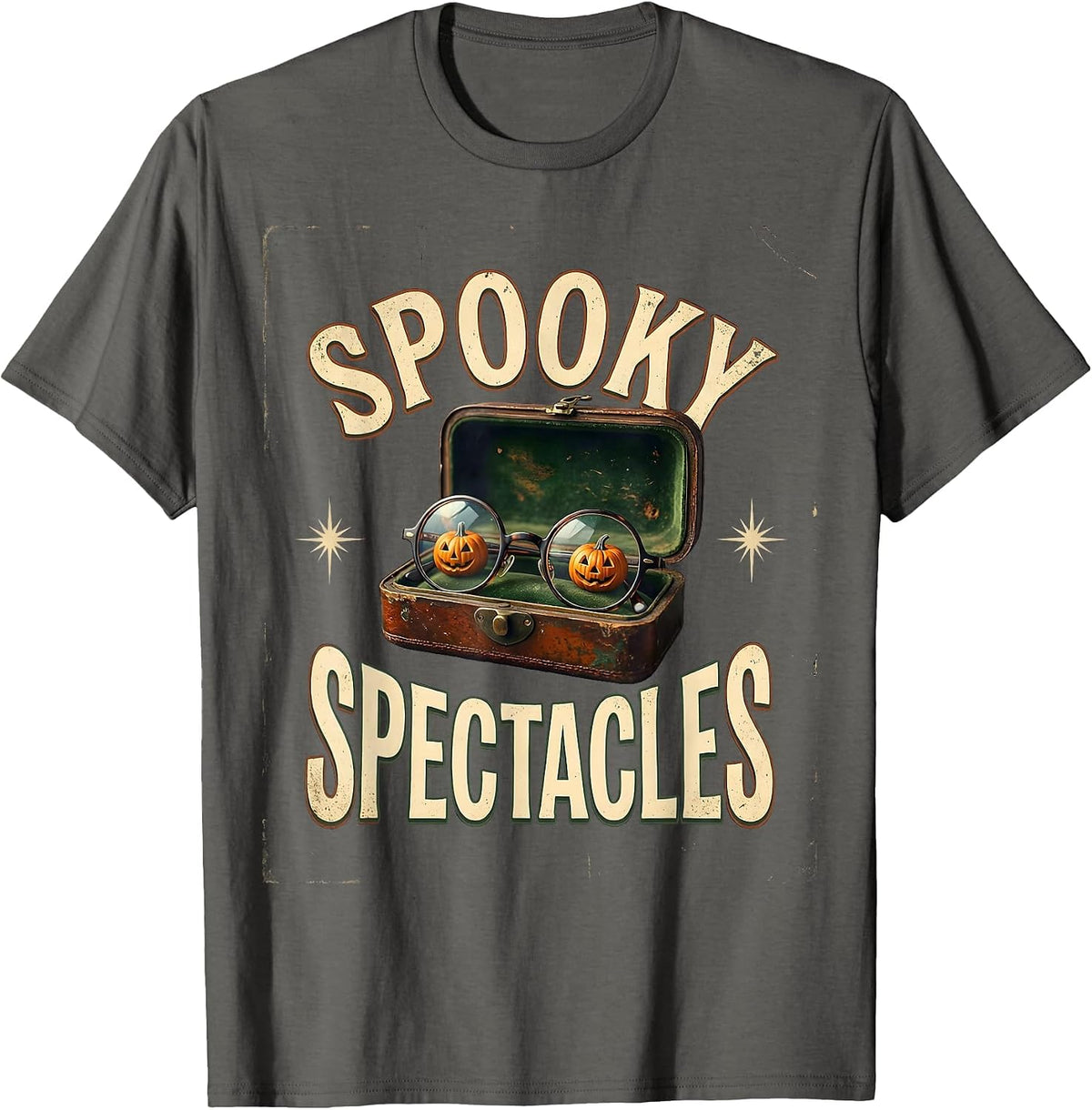 Spooky Spectacles Vintage Funny Optometrist Halloween Eye T-Shirt - Asphalt Grey