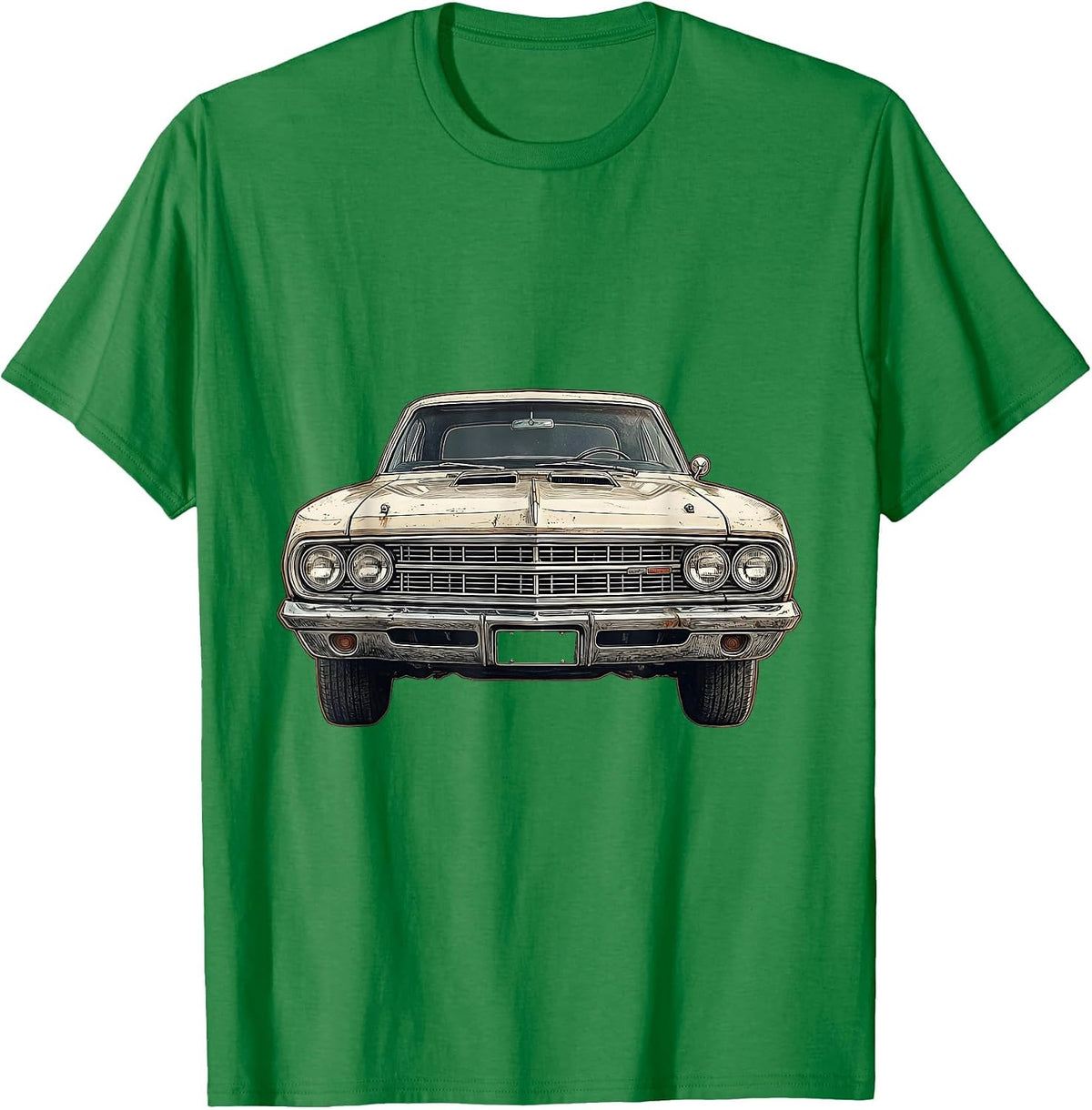 Men's Classic Muscle Car Distressed Birthday Gift for Car Guys T-Shirt - Kelly Green