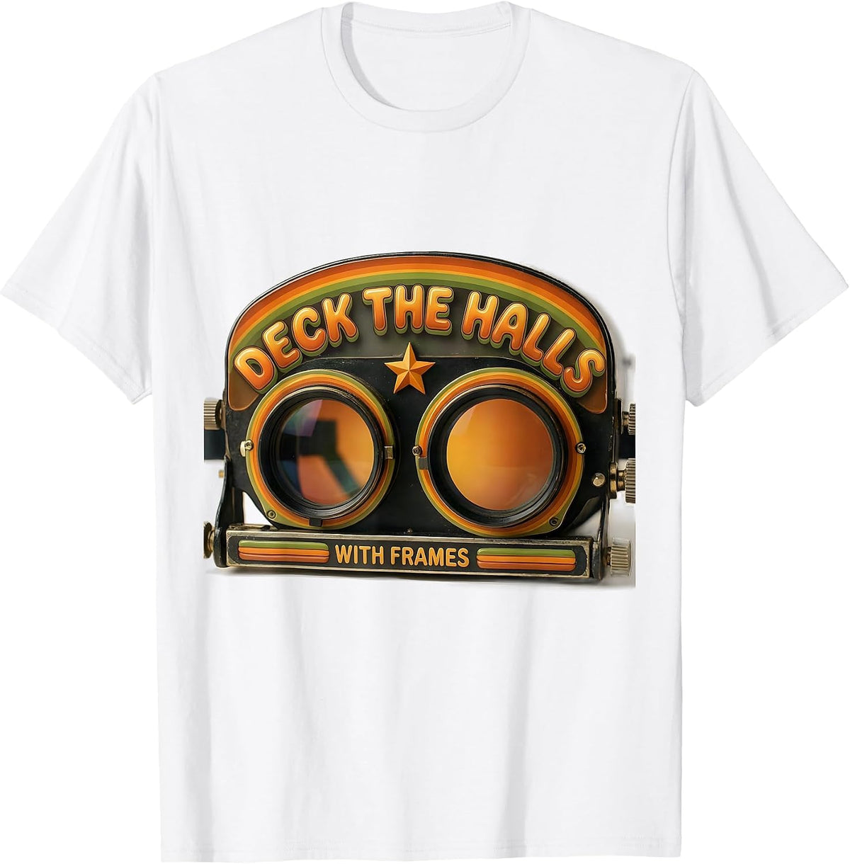 Deck The Halls With Frames Retro Vintage Optometrist T-Shirt - White