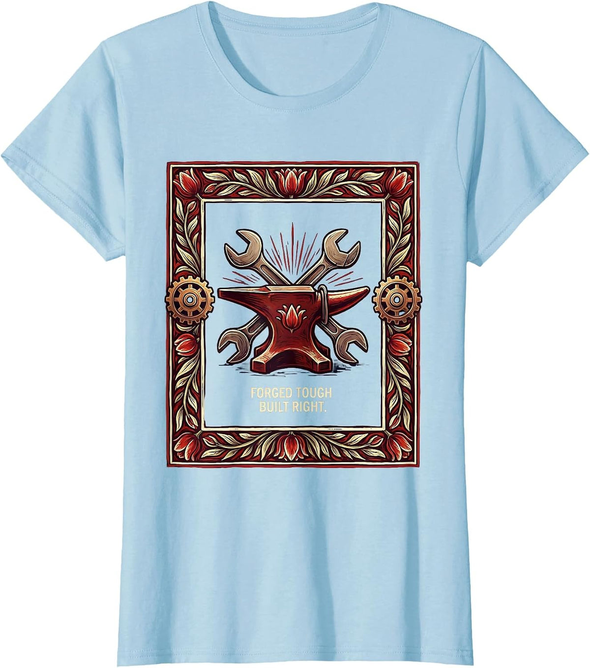Valley Forge Automotive Forged Tough Built Right T-Shirt - Baby Blue