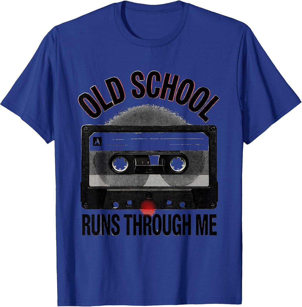 Old School Runs Through Me Vintage Hip Hop Rap Nostalgia T-Shirt - Royal Blue