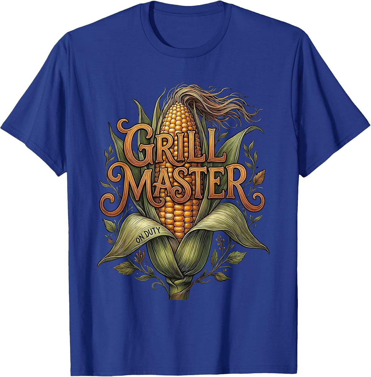 Men's Grill Master Labor Day Corn On The Cob Design T-Shirt - Royal Blue