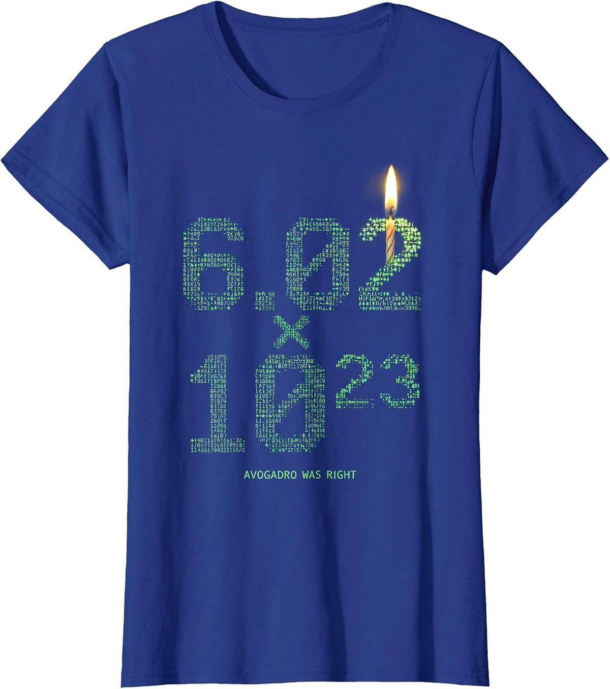 Women's Avogadro Was Right Ascii Terminal Art Mole Day Chemistry T-Shirt - Royal Blue