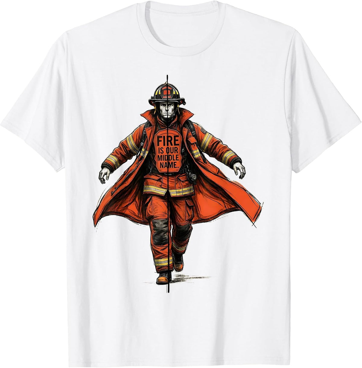 Men's Fire Is Our Middle Name Fire Department Design T-Shirt - White